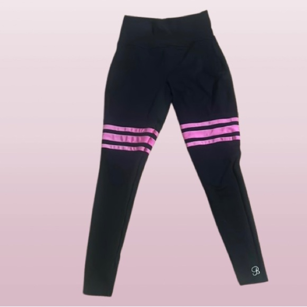 Black and Pink Women's Athletic Leggings